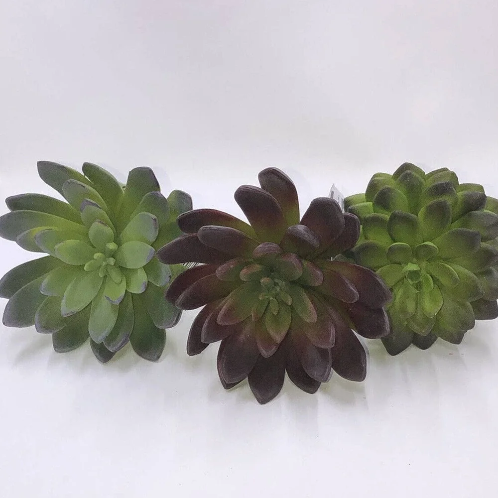 New 3 Pc Faux Succulent Picks Bouquet Fake Succulents Echeveria Pick